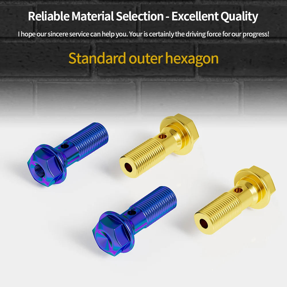 M10 Hollow Banjo Bolt Brake Caliper Oil Drain Screw Titanium
