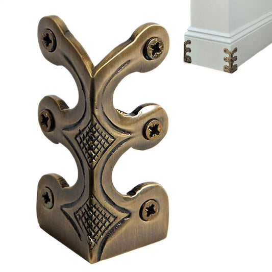 Vintage Solid Brass Corner Protectors | Decorative Metal Guards Corner Bracket Guard Peaceful Pleasures Health and Wellness
