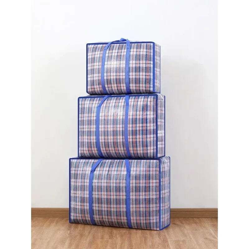 1PC foldable moving bag Large capacity woven bag snakeskin bag Waterproof portable mobile bag blue Peaceful Pleasures Health and Wellness