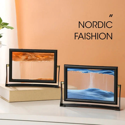 Rotatable 3D Sand Art Picture | Flowing Sandscape Home Décor Sand Art Decoration Peaceful Pleasures Health and Wellness