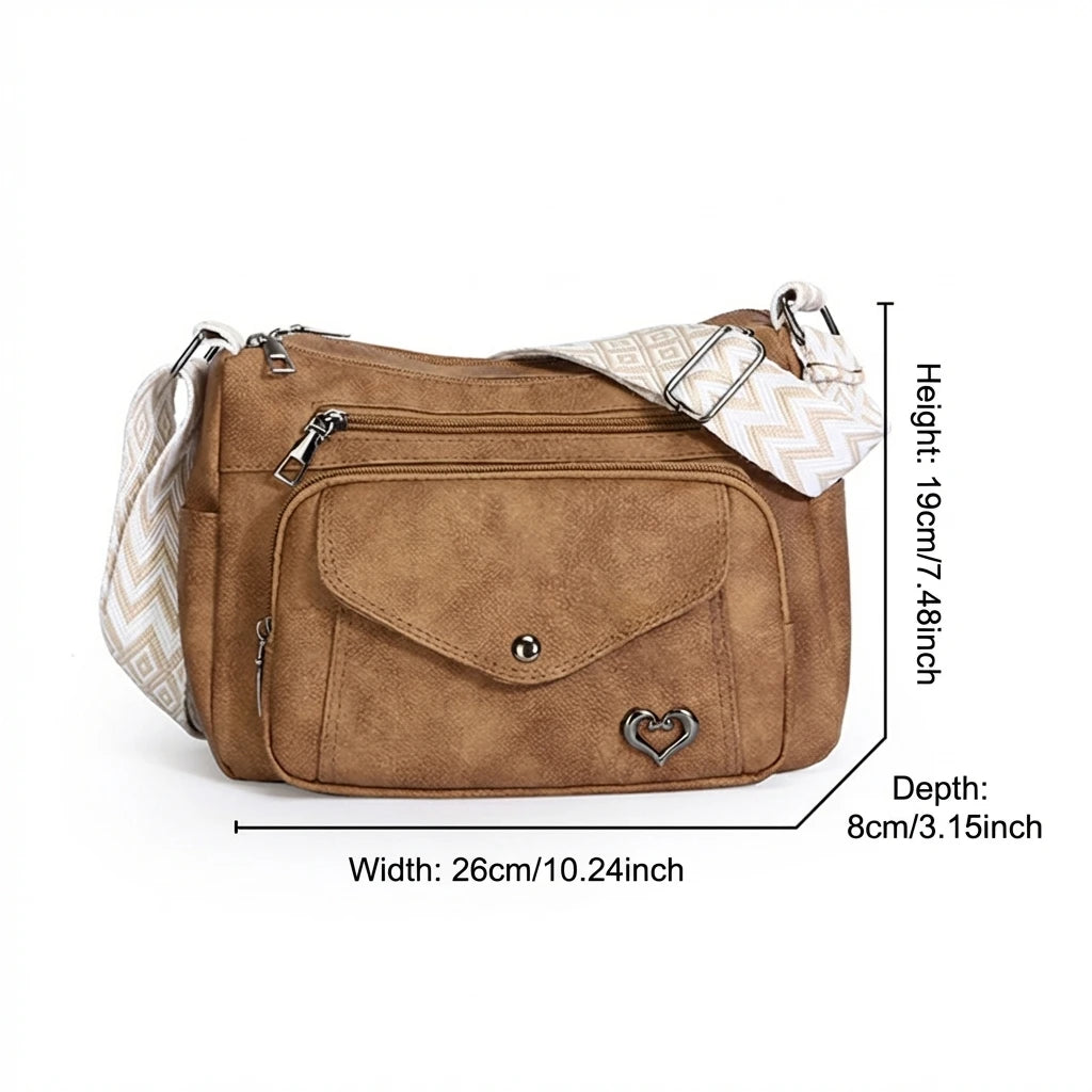 Women Soft Leather Shoulder Crossbody Bag Large Capacity Versatile Mom Bag Suitable For Daily Use Peaceful Pleasures Health and Wellness