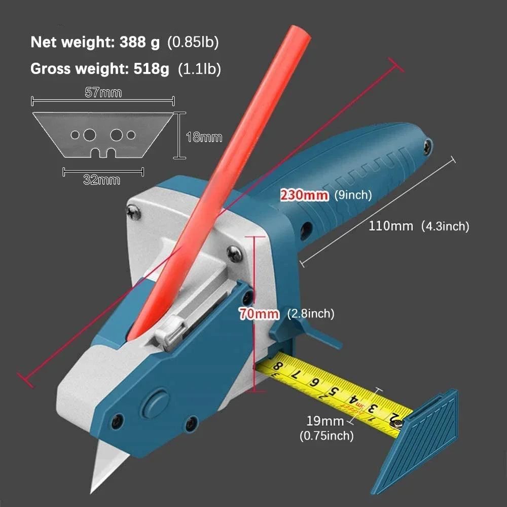 Manual Drywall Scriber & Cutting Tool with Tape Measure Blade