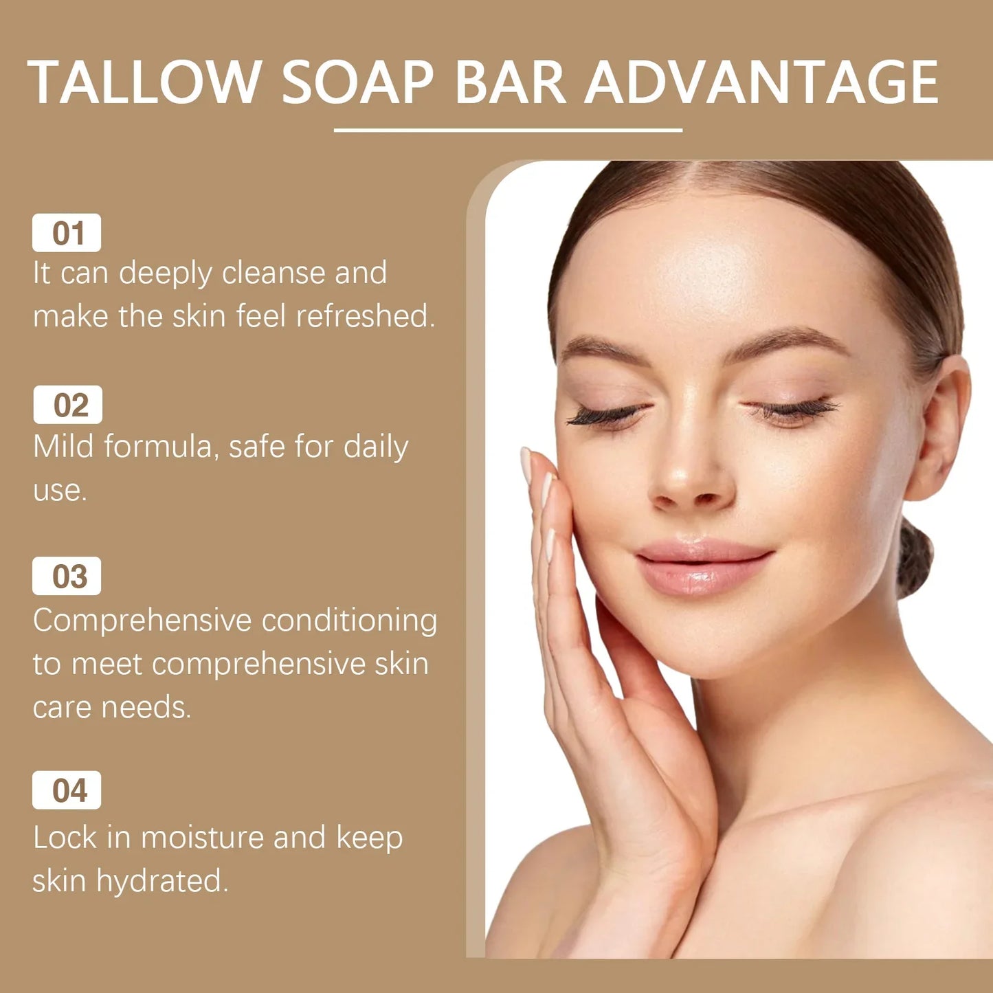 WOODSLEEP Brightening Tallow Soap Bar – Natural Body & Face Clean