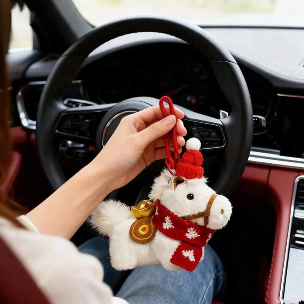 Plush Pony Keychain | Lucky Horse Charm Bag & Car Accessory