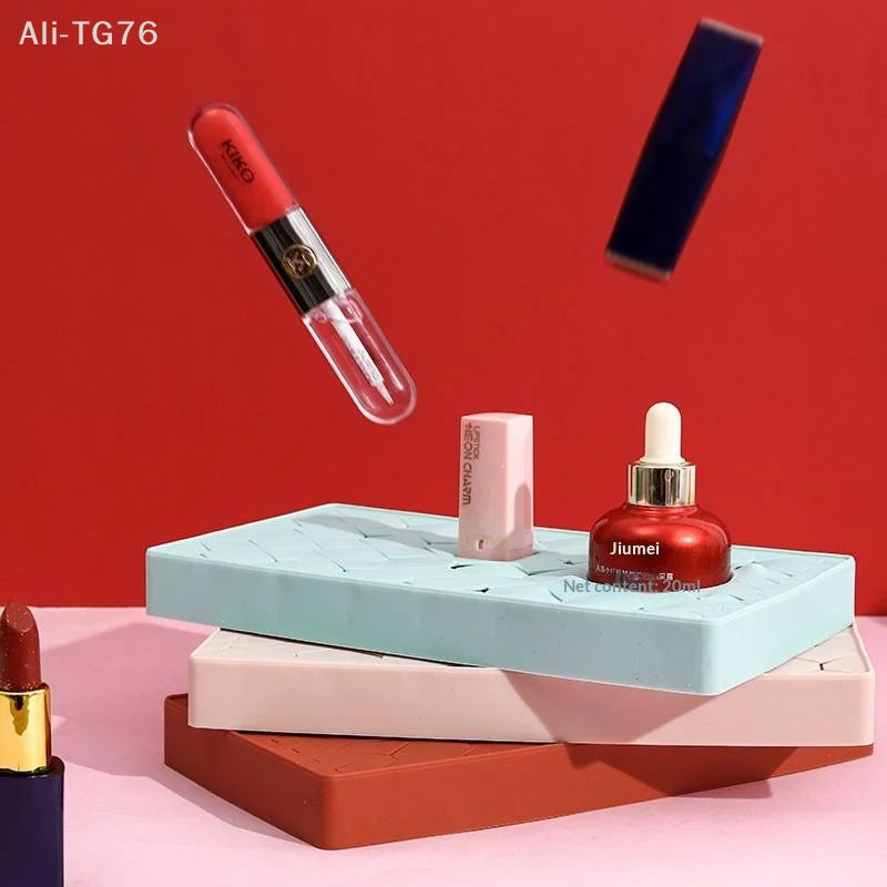 Silicone Lipstick & Makeup Organizer Desktop Storage Rack