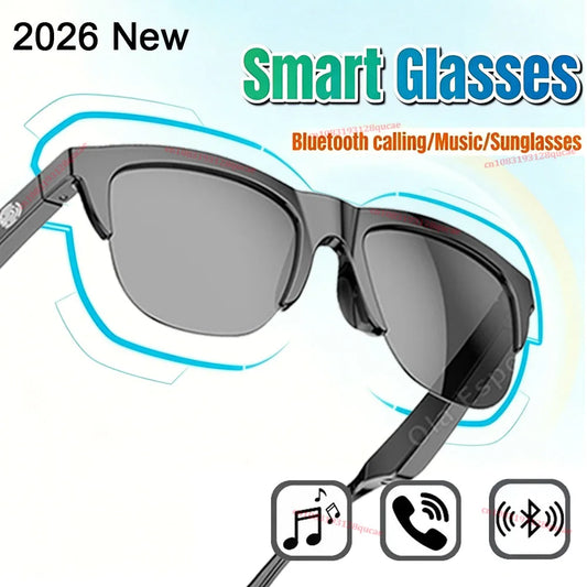 2026 New Smart Glasses Bluetooth Conversation Touch Listening Music Smart Sunglasses for Men Women Wireless Bluetooth Sunglasses Peaceful Pleasures Health and Wellness