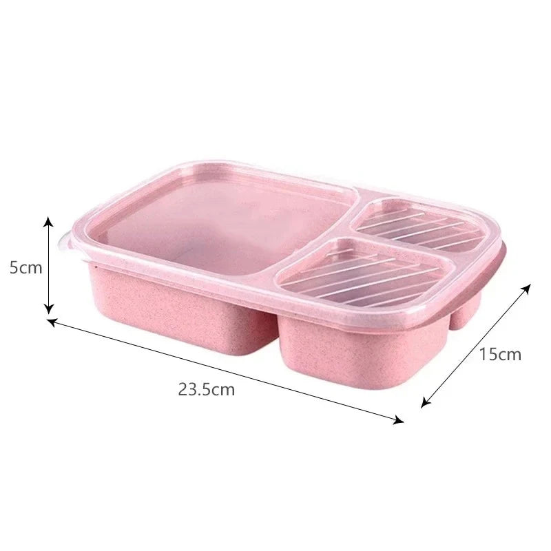 1/2pcs Wheat Straw Lunch Box Portable Bento Box With Compartment Picnic Bento Box Fruit Container Microwave Oven Dinnerware Peaceful Pleasures Health and Wellness