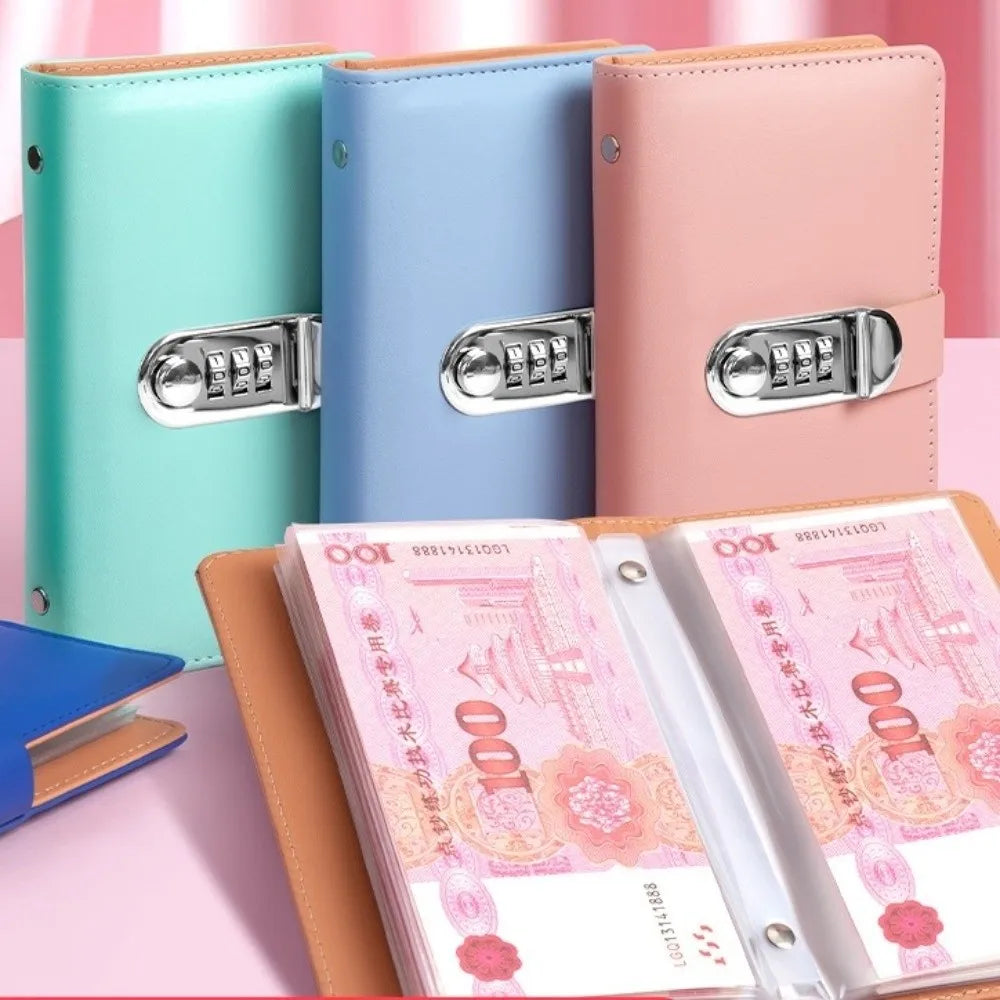 PU Leather Budget Binder with Lock | Cash Envelope Organizer