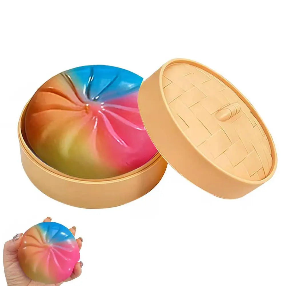 Colorful Crystal Buns Stress Relief Squeeze Toy Peaceful Pleasures Health and Wellness Rainbow
