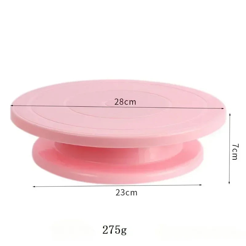 Plastic Cake Turntable Dough Pastry Decorating Cake Stand Rotary Table DIY Pan Round Cookie Stand Rotating Cake Rotary Table Peaceful Pleasures Health and Wellness