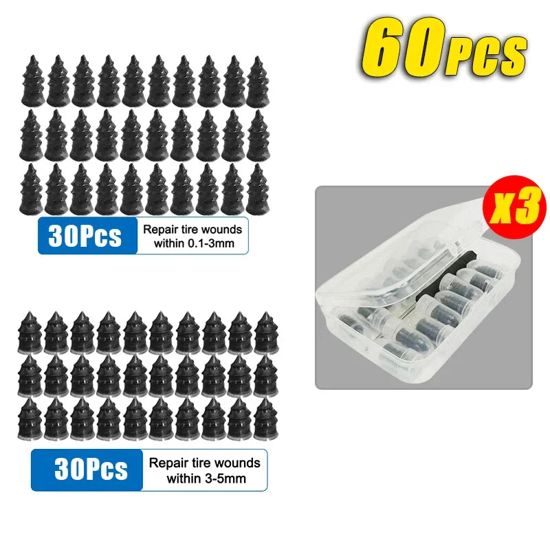 Mushroom Plug Tire Repair Kit 20–100 PCS | Car, Bike & EV
