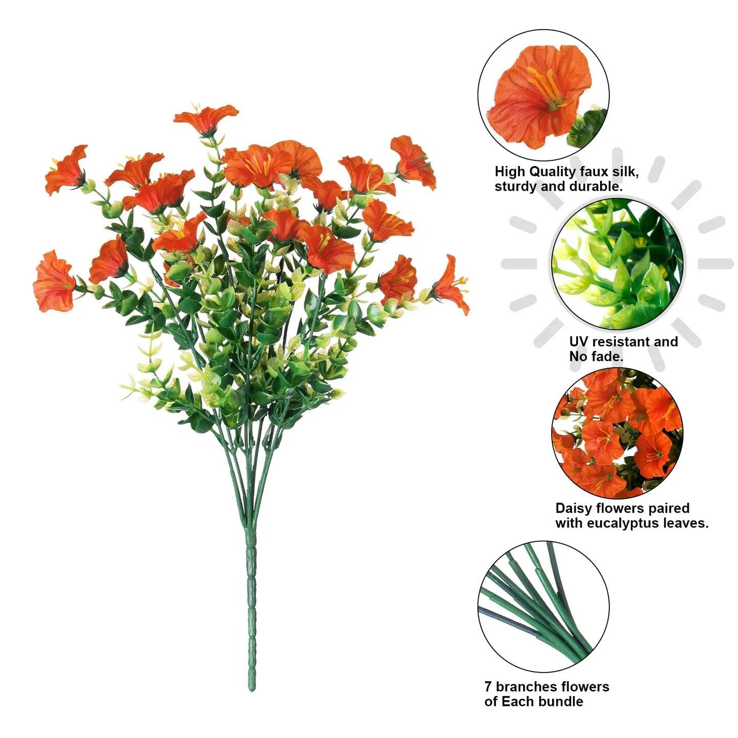UV Resistant Artificial Silk Flowers for Outdoor Garden & Decor