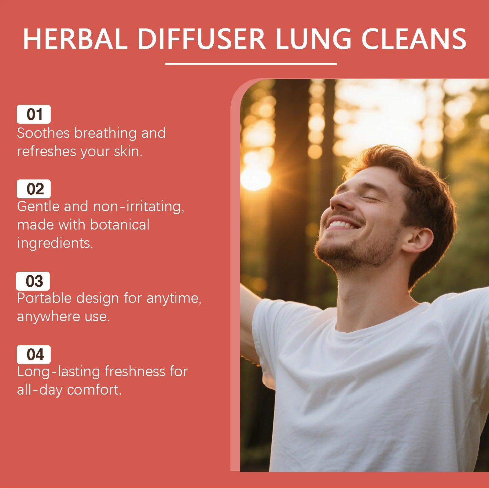 Energy Herbal Diffuser Lung Pen Clear Breathing Relieve Fatigue Relax Focus Boosting Better Sleep Aromatherapy Lung Cleaning Pen Peaceful Pleasures Health and Wellness