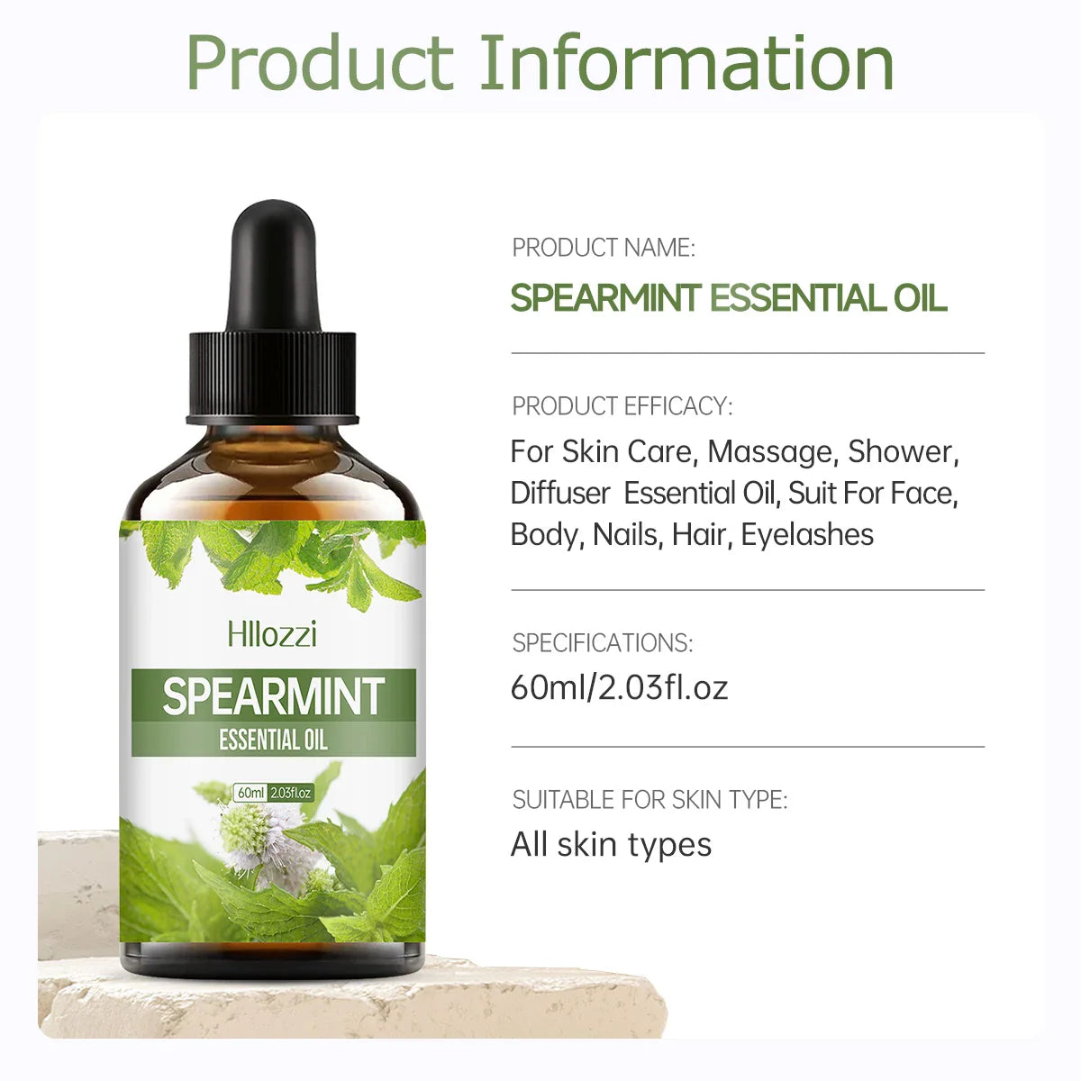 Hllozzi Spearmint Pure Essential Oil | Aromatherapy & DIY