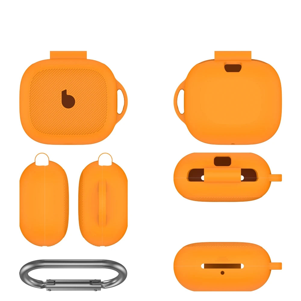 High Quality Protective Cover For Powerbeats Pro 2 Sports Headphones Silicone Protective Case Simple Dustproof With Hook Peaceful Pleasures Health and Wellness Orange