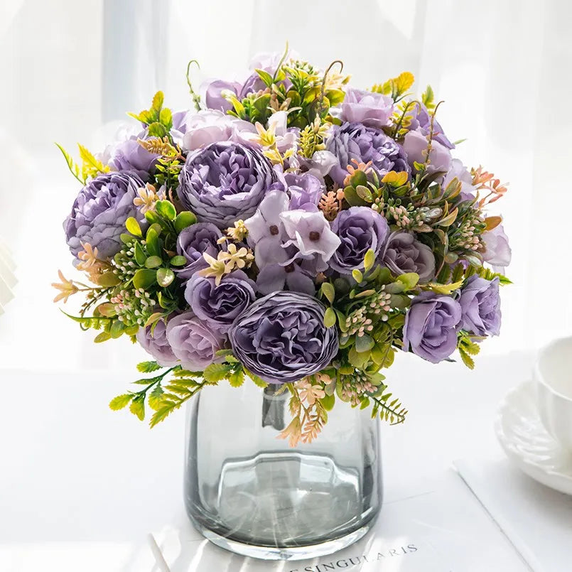 Silk Artificial Peony & Hydrangea Flowers | Wedding Home Décor