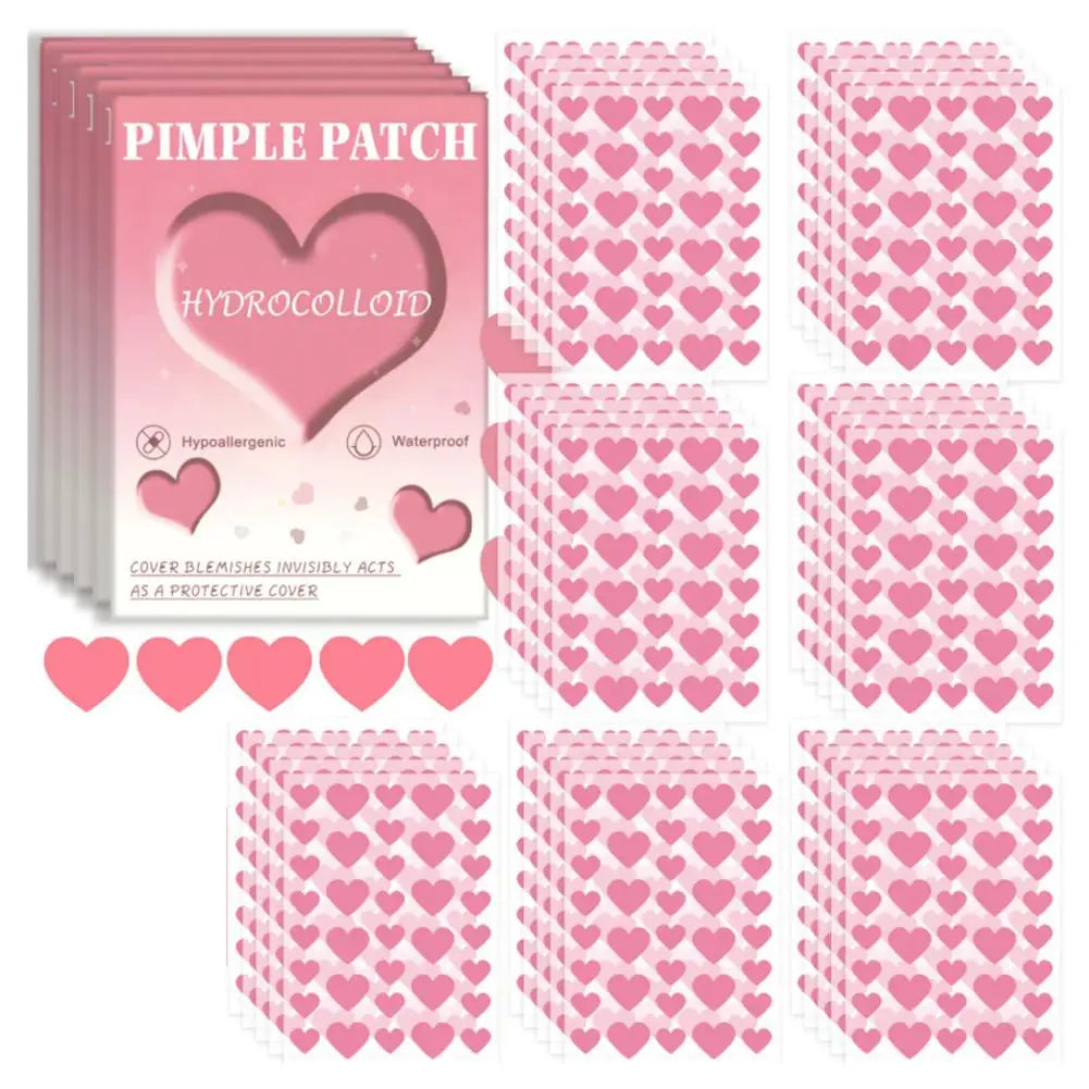 1080pcs Heart Pimple Patches – Hydrocolloid Acne Stickers for Teens