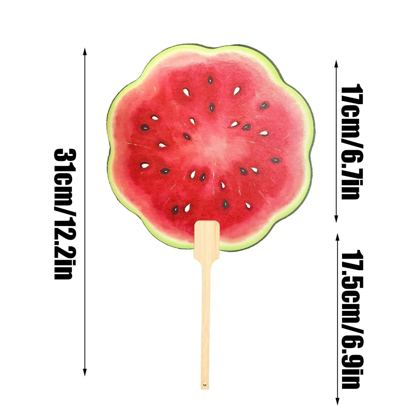 Round Fans For Travel Watermelon Printing Photo Prop Camping Watermelon Print Fan For Camping Picnic Fishing Beach Outdoor Men Peaceful Pleasures Health and Wellness