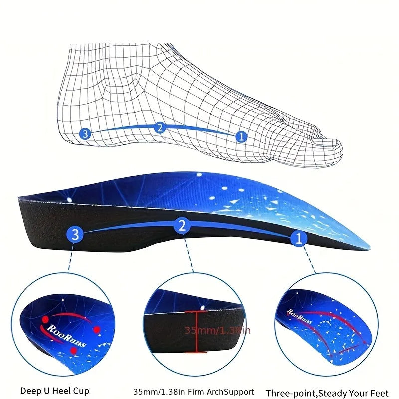 Men Women 3/4 Arch Support Sport Insoles Orthotic Heel Inserts Comfort Breathable Durable Shoe Insert for Daily Use & Most Shoes Peaceful Pleasures Health and Wellness