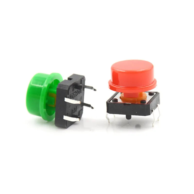 25pcs/Set Momentary Tactile Push Button Touch Micro Switch 4P PCB Caps 12x12x7.3mm Peaceful Pleasures Health and Wellness