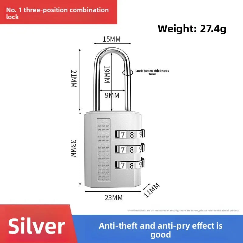 Mini 4-Dial Resettable Combination Padlock | Travel & Gym