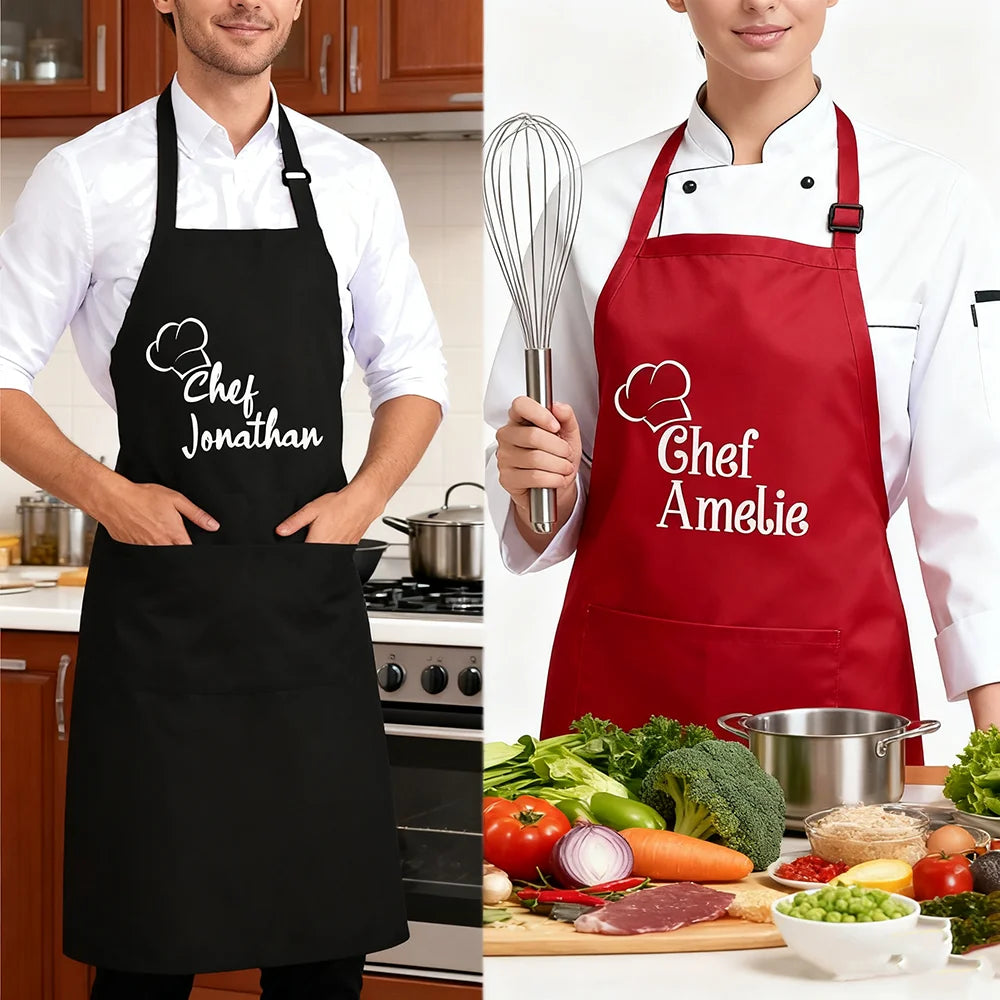 Custom Chef Apron with Name | Personalized Gift for Men & Women Personalized Chef Apron Peaceful Pleasures Health and Wellness