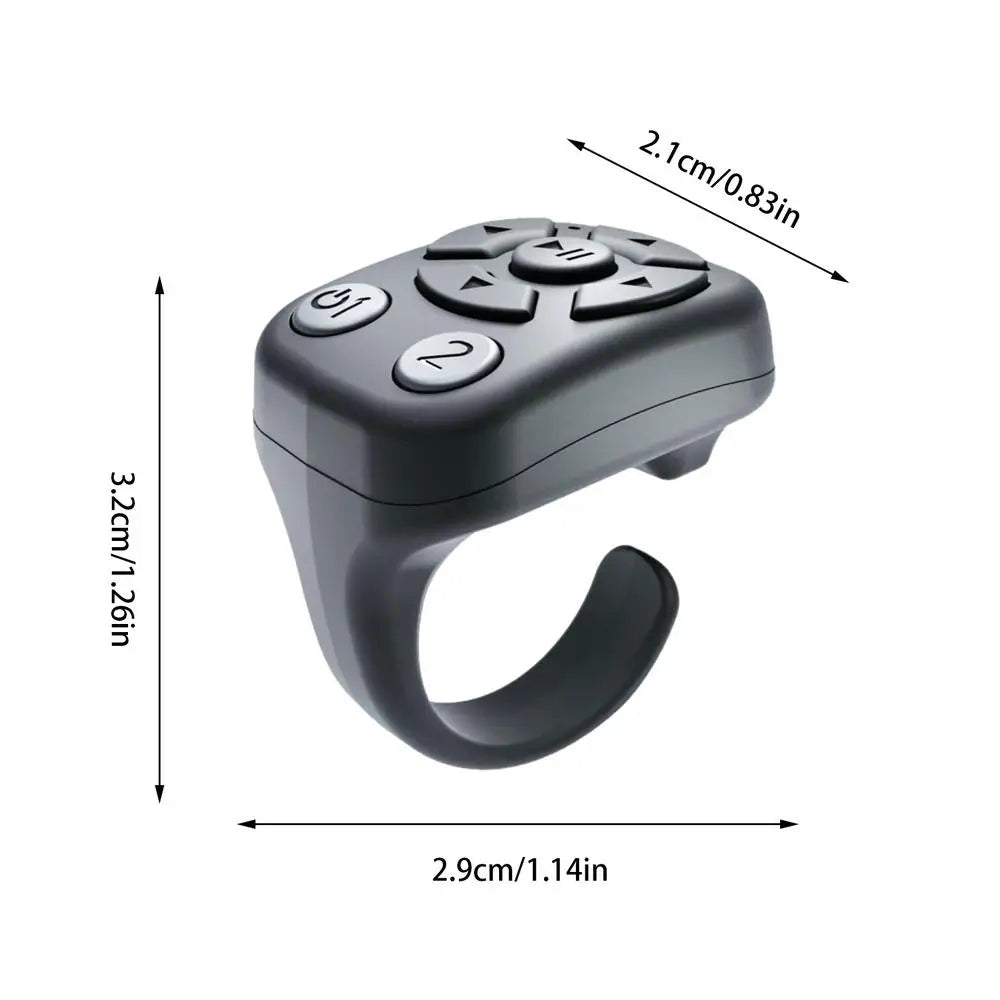 Bluetooth Scrolling Ring – Wireless Selfie & Presentation Clicker Peaceful Pleasures Health and Wellness Black