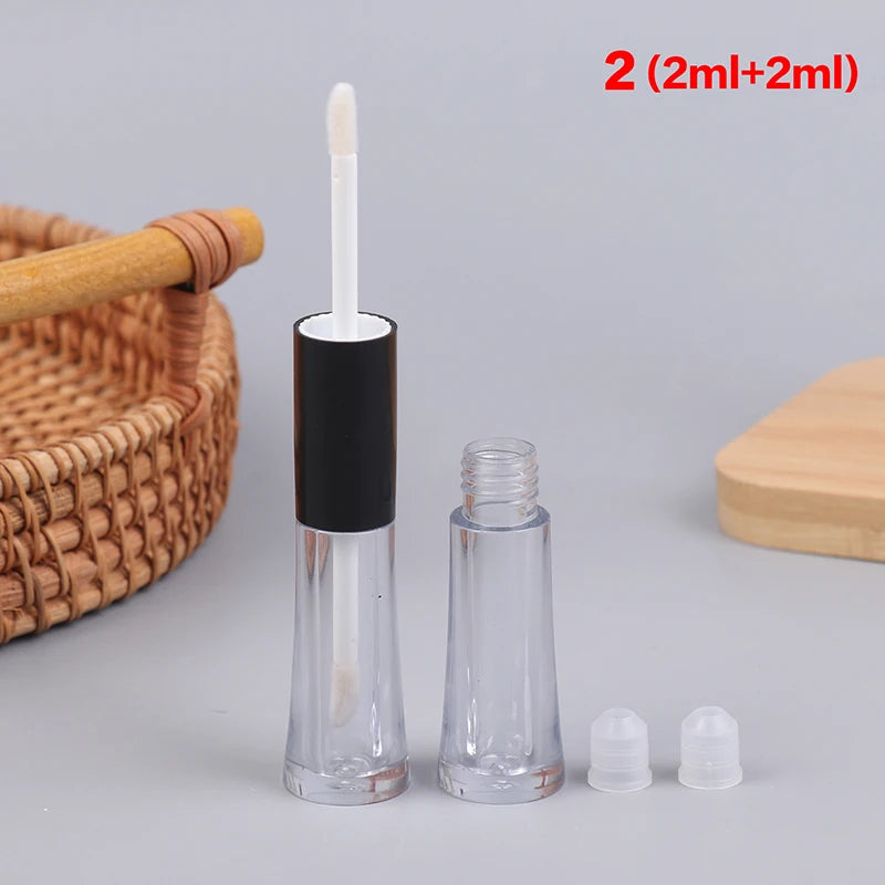 Double-ended Empty Clear Lip Gloss Tube Refillable Mini Lip Balm Bottles Lipstick Containers For Travel Women Girls DIY Makeup Peaceful Pleasures Health and Wellness 2