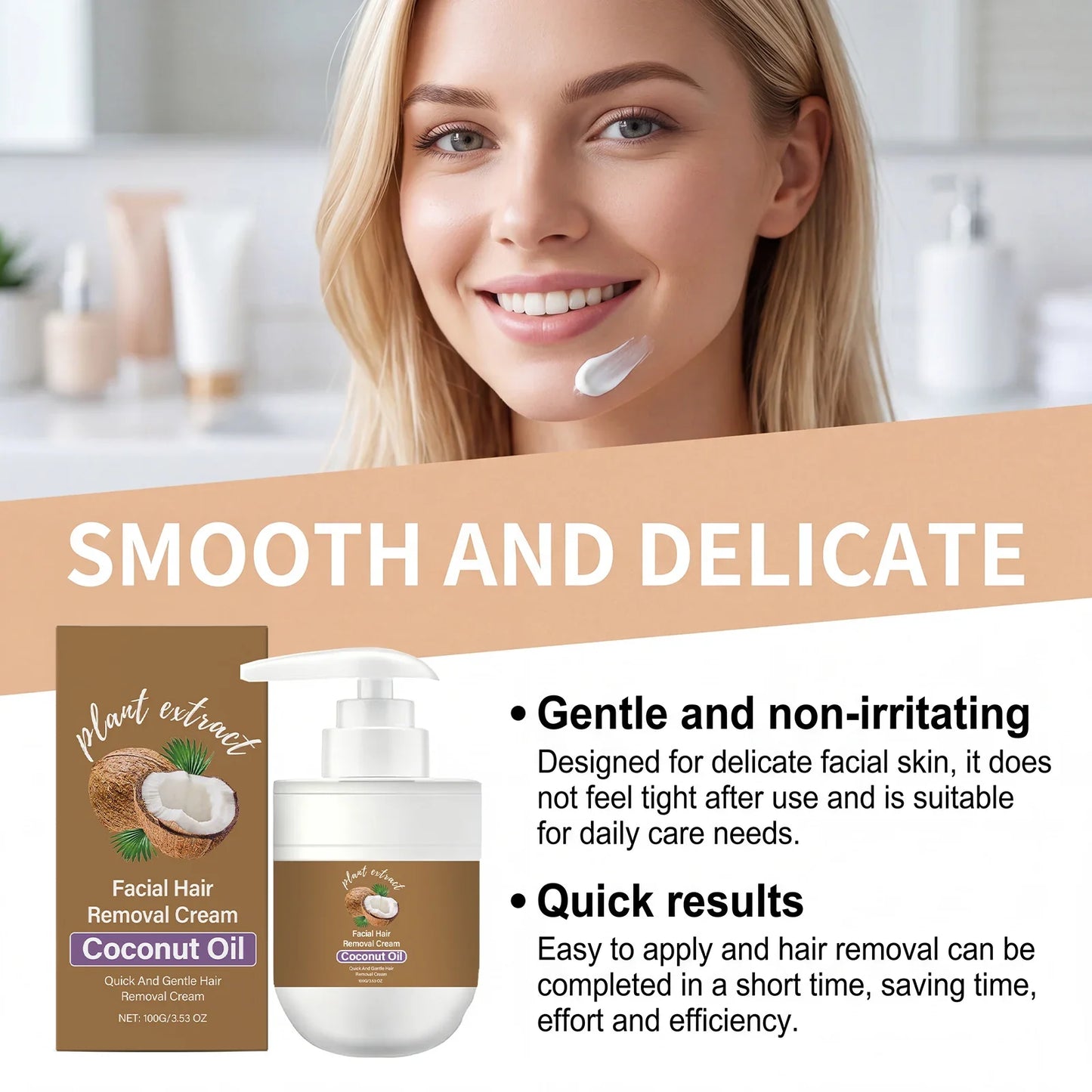 Coconut Hair Removal Cream – Gentle, Moisturizing & Smoothing