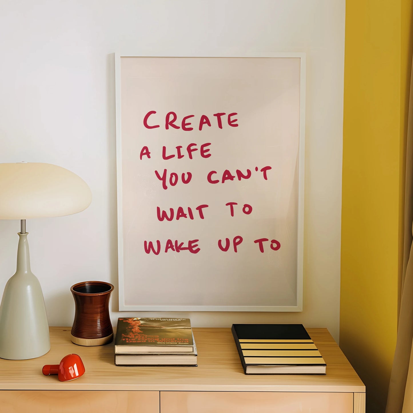 Create A Life You Can't Wait To Wake Up To Wall Art Prints Canvas Painting Poster Picture For Living Room bed Room Home Decor Peaceful Pleasures Health and Wellness