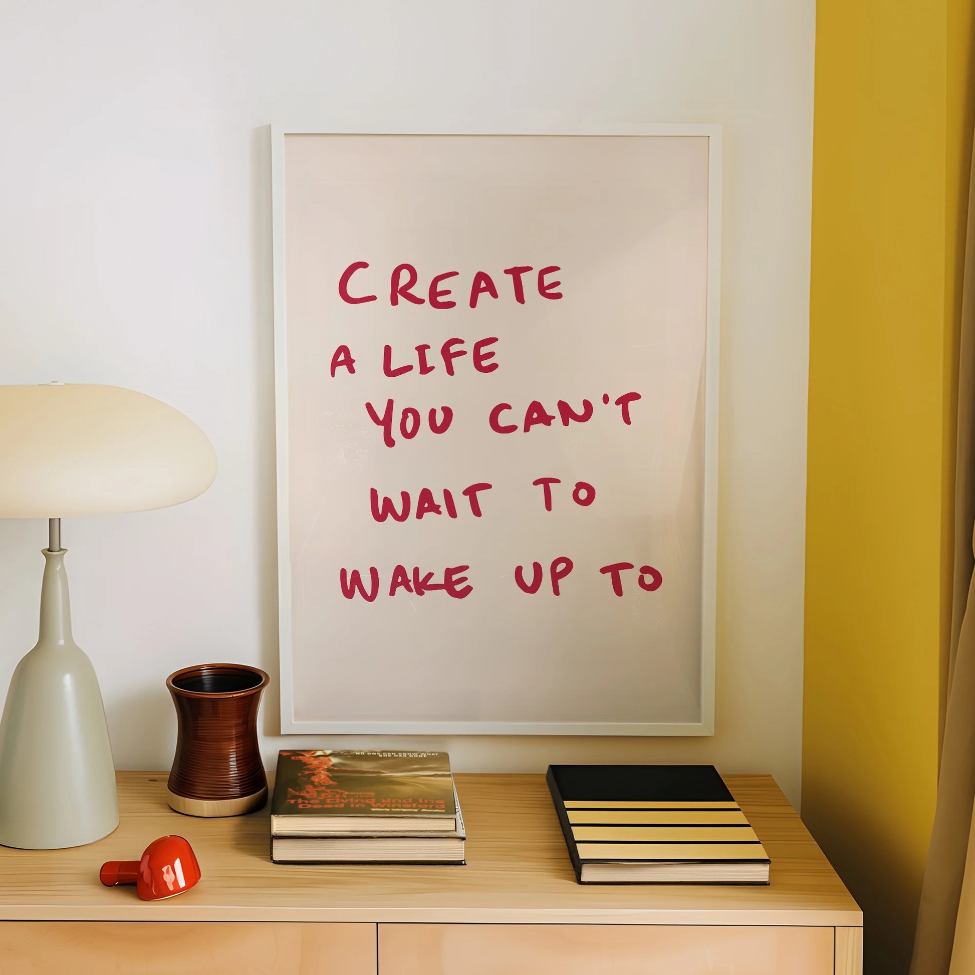 Create A Life You Can't Wait To Wake Up To Wall Art Prints Canvas Painting Poster Picture For Living Room bed Room Home Decor Peaceful Pleasures Health and Wellness