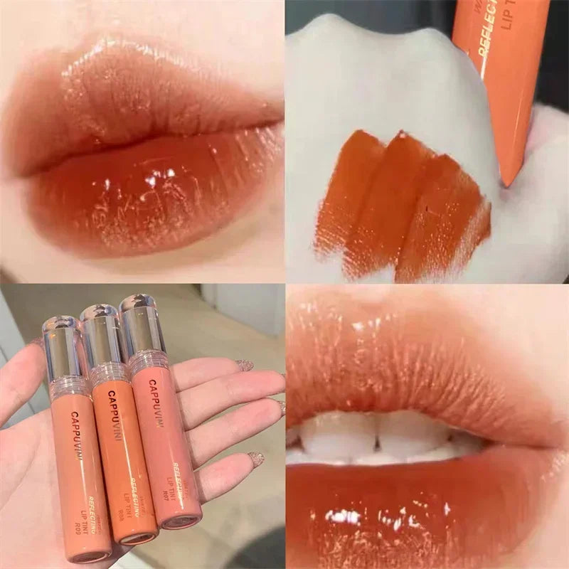 6-Color Mirror Lip Gloss | Waterproof Long-Lasting K-Beauty