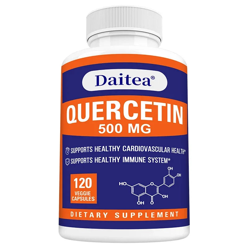 Daitea Quercetin 500mg 120 Veggie Capsules Supplement - Non-GMO - Gluten Free - Supports Overall Health & Well Being Peaceful Pleasures Health and Wellness 120 count-1 bottle