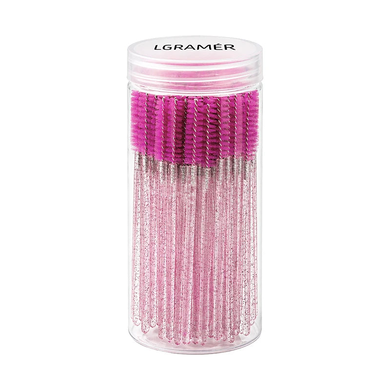 Multiple colors 50/100 pcs Extension Eyelash brush Disposable Eye lashes Make Up Brushes Mascara Wand Applicator Makeup tools Peaceful Pleasures Health and Wellness Purple-50pcs