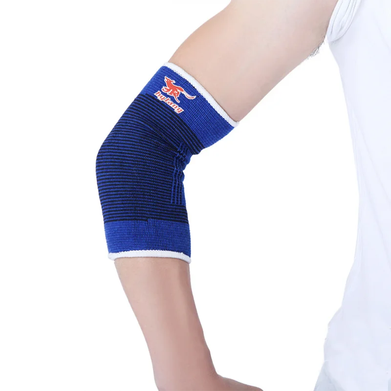 One Pair Blue Comfortable cotton Material Knitted Elbow Protector for Enhanced Elbow Support Protection Sports Elbow Protection Peaceful Pleasures Health and Wellness