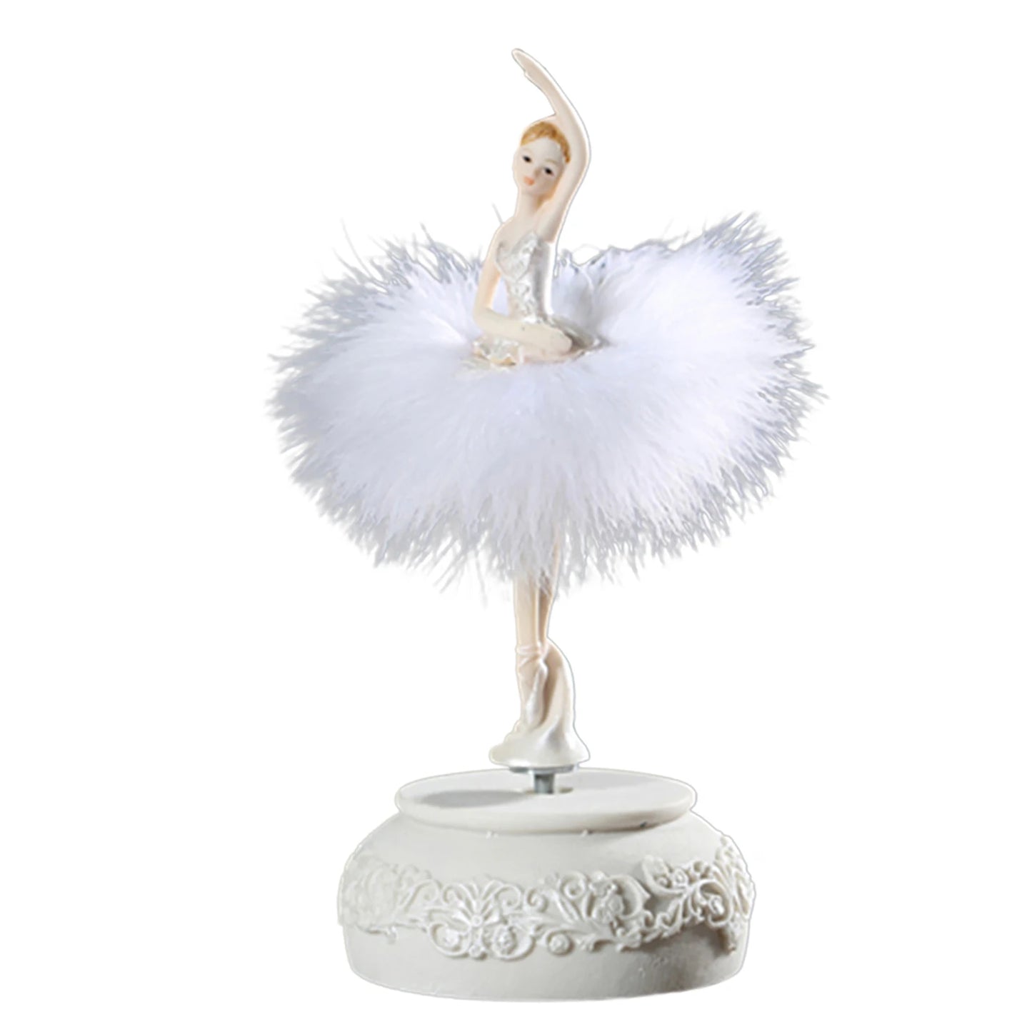 Creative Ballerina Music Box Exquisite Workmanship Dancing Doll Music Box for Teen Girls Birthday or New Year Gift Peaceful Pleasures Health and Wellness White