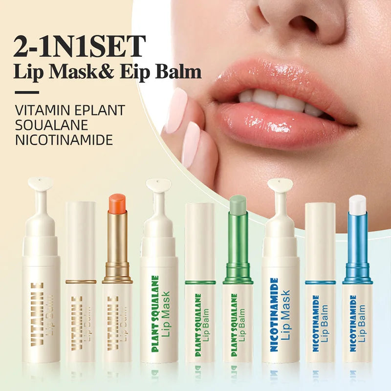 Dk'De 2-in-1 Lip Balm & Lip Mask Set | Hydrating Night Repair