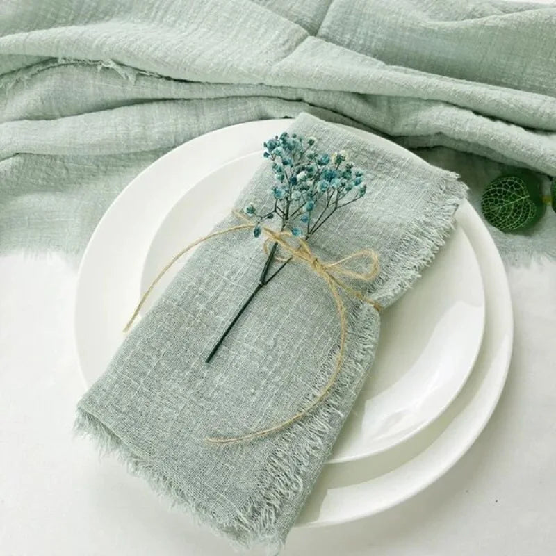 Cotton Fringed Napkins for Weddings, Dinners & Events | 32×32cm