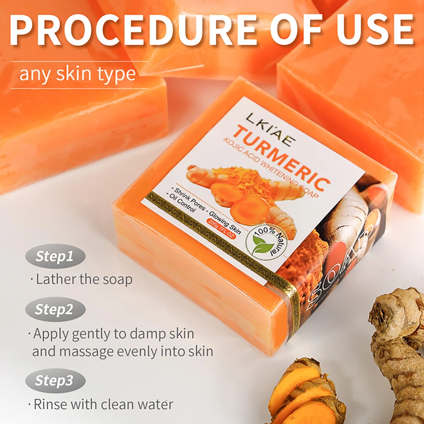 AILKE Turmeric Kojic Acid Brightening Soap Bar – Face & Body