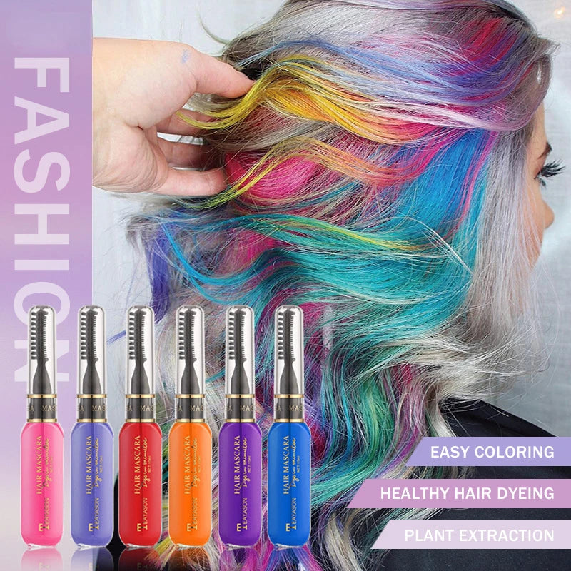 Disposable Hair Colour Dye Temporary Hair Dye Mascara Dual Purpose Washable Hair Coloring Cream DIY Dying Hairstyle Supplies Peaceful Pleasures Health and Wellness