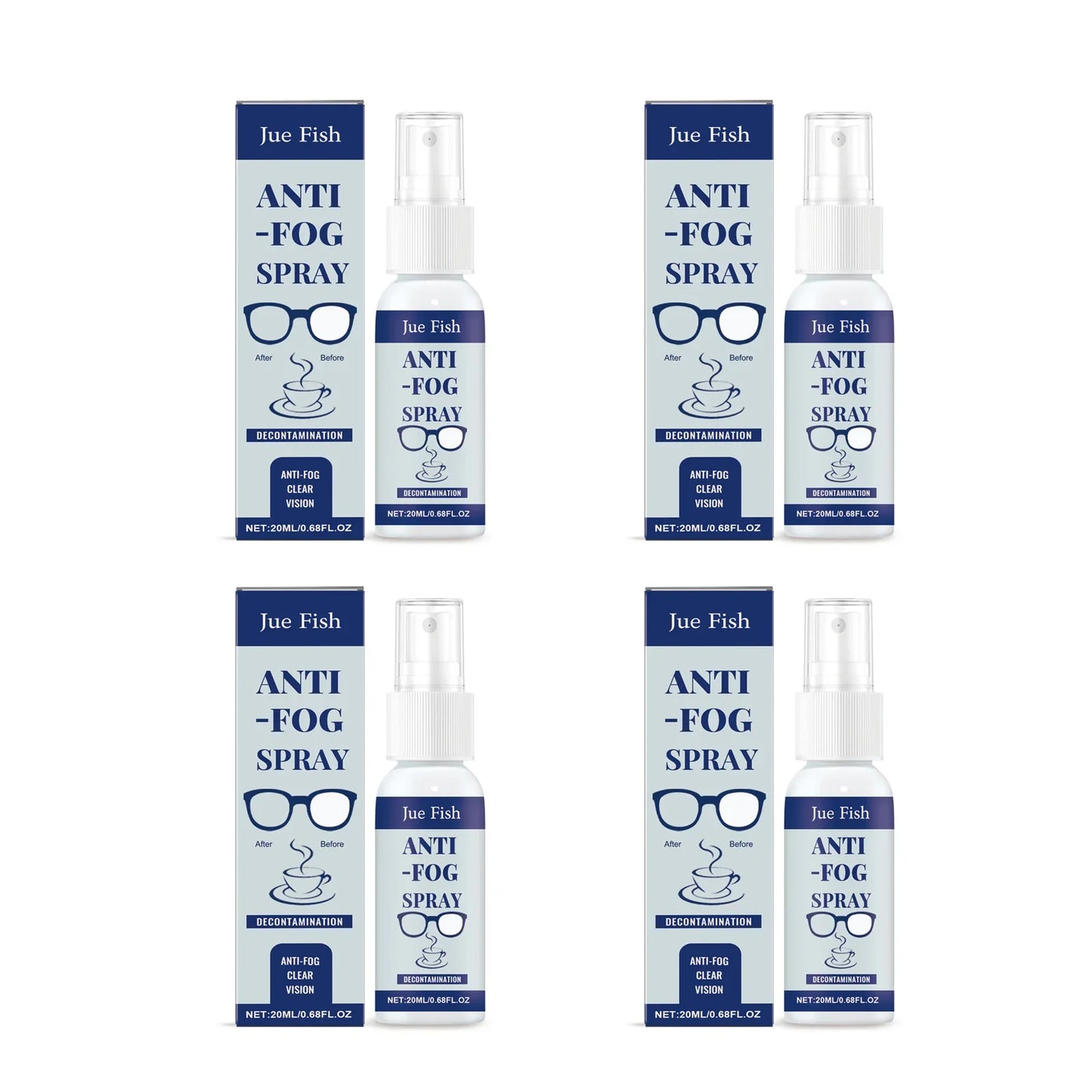 Jue-Fish Anti-Fog Eyeglass Cleaning Spray – 20ml Lens Cleaner