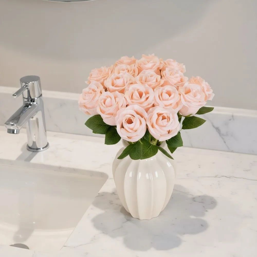 Silk Rose Artificial Bouquet | Realistic Faux Flower Stem Décor