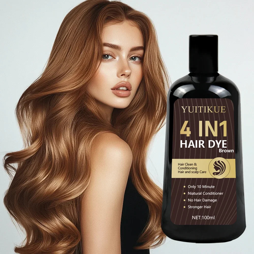 YUITIKUE Organic Brown Hair Dye 100ml – Permanent Gray Coverage