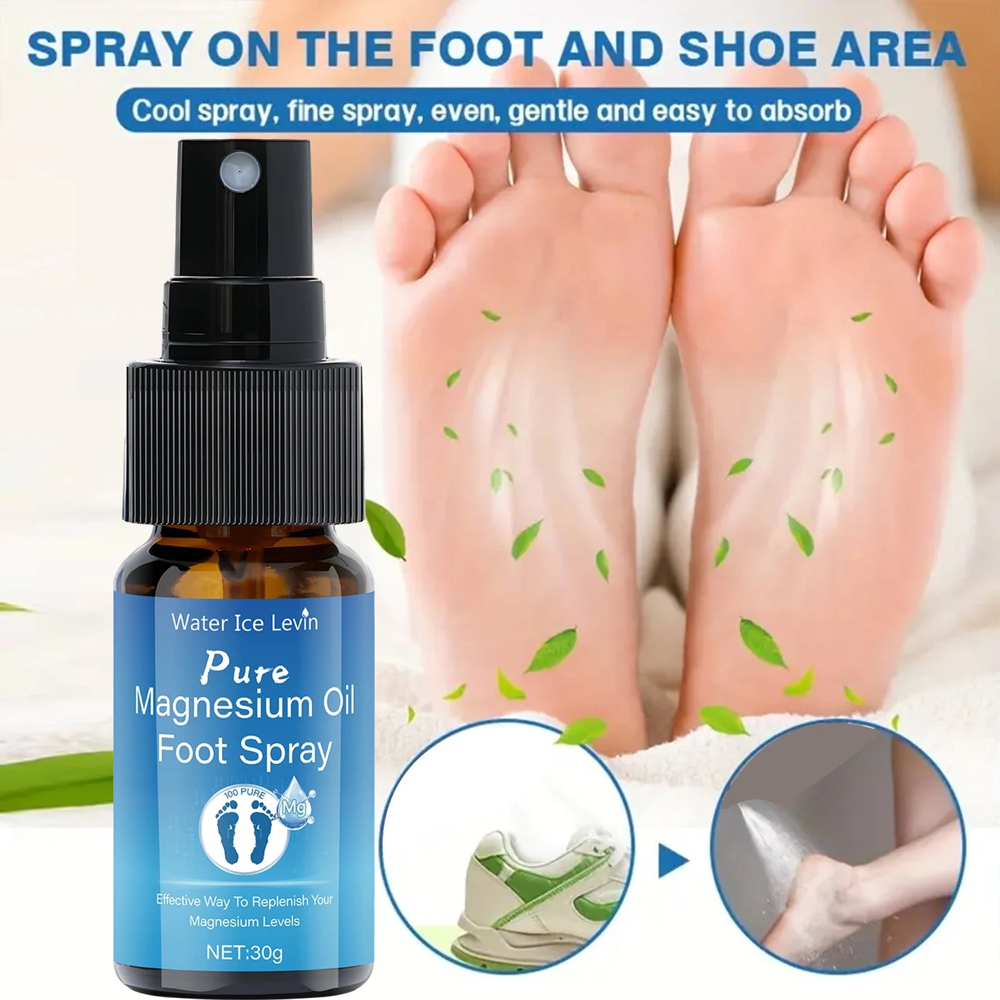 Magnesium Oil Foot Spray with Vitamin E | Moisturizing Foot Care