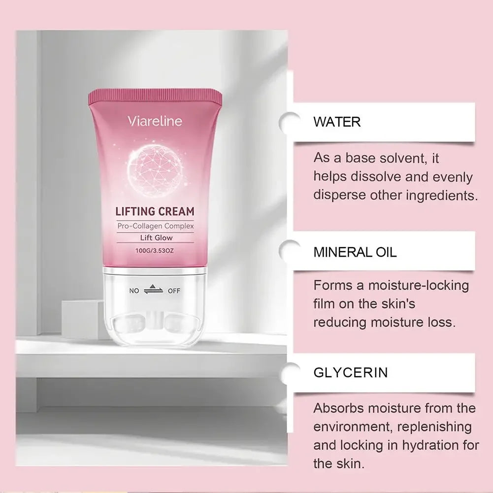Pro-Collagen Firming Neck Cream With Massage Roller, Lifting, Reduces Fine Lines, Neck Skin Tightening, Anti-Aging, Necks Care Peaceful Pleasures Health and Wellness