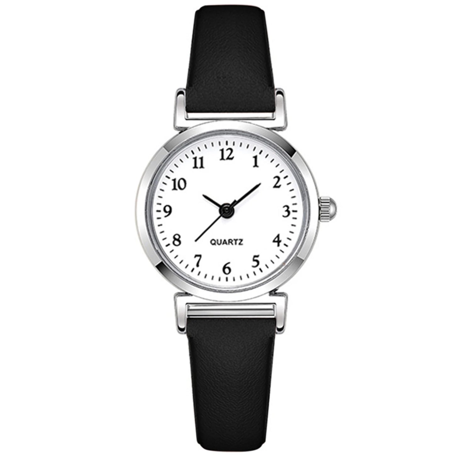 Students Business Quartz Watch Round Dial Shape Easy to Wear Casual Watch for Home Office Working Shopping Peaceful Pleasures Health and Wellness Black