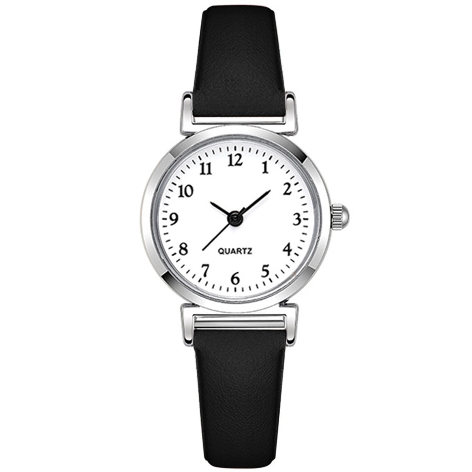 Students Business Quartz Watch Round Dial Shape Easy to Wear Casual Watch for Home Office Working Shopping Peaceful Pleasures Health and Wellness Black