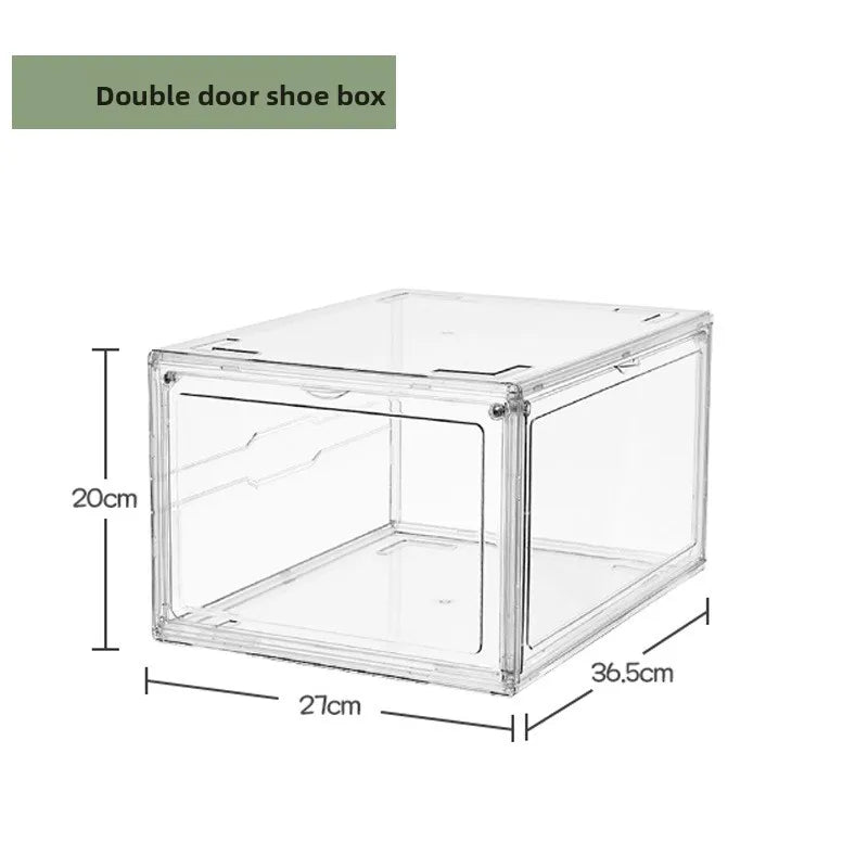 ‌Transparent Assembly Sneaker Organizer Flip Top Basketball Shoe Display Box Showcase Collectibles Unisex Home Décor Essential Peaceful Pleasures Health and Wellness Transparent