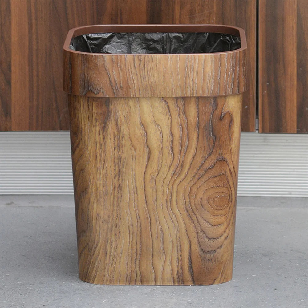 Retro Small Trash Can Stylish Imitated Solid Garbage Can Pail for Bathroom Bedroom Dorm College Peaceful Pleasures Health and Wellness
