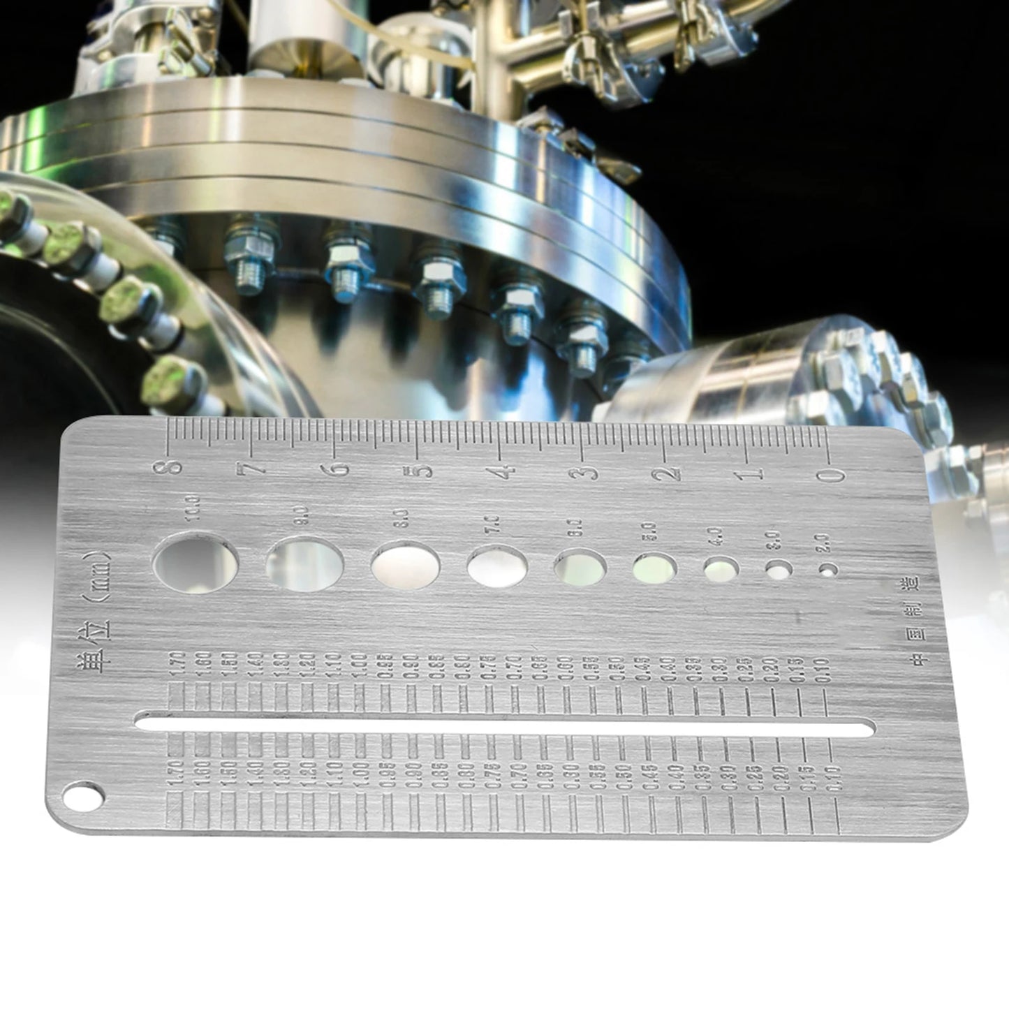 2 Stainless Steel Screw Gauge Plate Bolt Diameter Measuring Ruler Tool